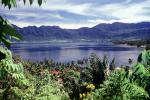 Volcanic Lake, Jungle, Trees, Mountains, Caldera, Lake Maninjan, Danau Maninjau, West Sumatra, Indonesia, CADV01P08_01