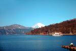 Torri gate, boat, Lake Hakone, CAJV03P02_19.3339