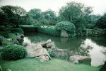 Pond, Rocks, Trees, Bushes, Nijo Castle, Gardens, Kyoto, CAJV03P15_09