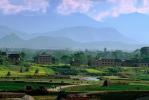 Kathmandu, Hay Mounds, fields, homes, houses, trees, mountains, CANV01P06_08.0630