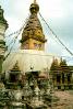 Swayambhunath Stupa, Statue, Dome, Flags, Sacred Place, Kathmandu, CANV01P13_05.0631