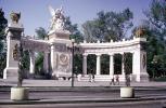 "Hemicycle", or half-circle, Monument to Benito Juarez, Landmark, Angels, Urn, Plaza, Steps, Statue, building, April 1974, 1970s, CBLV01P12_02