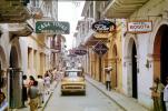 Casa Tovar, Cartagena, downtown, cars, buildings, city, shops, store signs, Ford Pickup Truck, 1950s, CBOV01P02_08