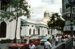 National Capitol, Dome, government building, landmark, Palacio Municipal de Caracas, Cars, automobile, vehicles, Caracas, Venezuela, 1960s, CBVV01P03_04