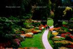 Garden, flowers, path, trees, The Butchart Gardens, Vancouver, CCBV01P01_13.1514