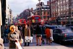 Crowded Sidewalk, shoppers, coats, cold, cars, buildings, London, CEEV05P01_14