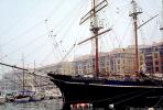 Le Marseille, Sailing Ship, Docks, Fog, Foggy, Waterfront, Buildings, CEFV04P08_17.2586