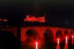 Nighttime, Karl Theodor Bridge, Alte Br?cke, Neckar River, Heidelberg Castle, Schloss, mountains, CEGV08P03_12