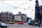Trolley, Cars, Street, Tower, Clock, Crosswalk, Amsterdam, CENV01P01_03