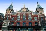 Amsterdam Central Station, Centraal Station, Building, Brick, Red, Clock Towers, Amsterdam, CENV01P01_08
