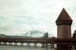 Water Tower, Lucerne Covered Bridge, buildings, Kapellbr?cke, River Reuss, Luzern, Switzerland, CESV03P08_07