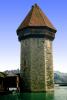 Wasserturm, Water Tower, Lucerne Kapellbruecke, Kapellbr?cke, Luzern, Switzerland, 1950s, CESV03P08_13