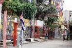 Wall Art, Colorful Buildings, Flag, Old Havana, Buildings, Sidewalk, CICV01P08_07