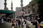 Mosques of Rif'ai and Sultan Hasan, Crowded Street Scene, Buildings, Cars, Minarets, Cairo, CJEV01P05_08