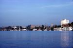 Nile River, Dhow Sailing Craft, skyline, vessel, buildings, Nile Cruise Boat, skyline, building, harbor, CJEV03P10_07