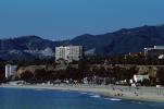 beach, sand, shoreline, seaside, coastal, Pacific Ocean, mountains, Santa Monica Bay, Skyline Buildings, Palm Trees, 101 Ocean Condos, 1963 Retro-modern style, 2021, CLAV02P07_01