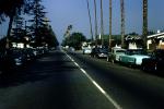 Cars, Palm Trees, Road, automobile, vehicles, Street, November 1955, 1950s, CLAV08P11_12