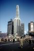 Mather Tower, skyscraper, building, Crowd gathering for General Douglas MacArthur Parade, 1951, 1950s, octagonal tower, highrise, CLCV11P07_14