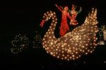 Swan, Christmas lights, figures, decorations, CLOV02P06_14