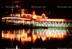 paddle wheel steamboat on the Mississippi River, Night, Nighttime, Exterior, Outdoors, Outside, CMMV01P08_11