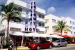 Colony Hotel, Art-deco building, cars, palm trees, awning, COFV02P15_11