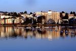 Water Reflections, buildings, apartments, hill, sunset, Lake Merritt, Tidal Lagoon, Downtown Oakland, CSBV05P08_15