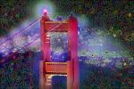 Golden Gate Bridge in the Craquelure light, crackles, interstices, Twilight, Dusk, Dawn, Paintography, CSFV17P05_01C
