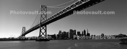 San Francisco Oakland Bay Bridge, Panorama, CSFV18P05_12BW