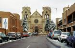 cars, ice, snow, street, Cathedral Basilica of Saint Francis of Assisi, Saint Francis Cathedral, Santa-Fe, CSMV01P06_15