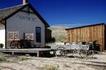Train Station, South Park City, Fairplay in Park County, buildings, ghost town, baggage cart, freight wagon, CSOV03P09_13