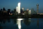 Trinity River, Dallas Skyline, buildings, reflection, 23 March 1993, CTXV01P13_01