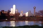 Dallas Skyline, buildings, Trinity River, 23 March 1993, CTXV01P13_04
