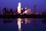 Dallas Skyline, Trinity River, Buildings, reflection, 23 March 1993, CTXV01P13_06