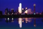 Dallas, Twilight, Dusk, Dawn, Dallas Skyline, buildings, reflection, 23 March 1993, CTXV01P13_13