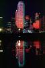 Twilight, Dusk, Bank of America Plaza, Downtown buildings, skyscraper, Dallas Skyline, buildings, reflection, 23 March 1993, CTXV01P14_02