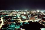 night, dark, lights, Cityscape, Skyline, Building, Skyscraper, Downtown, San Antonio, 25 March 1993, CTXV02P08_05