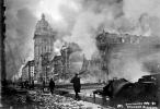 Army Soldier guards against looting, Market Street, Fire, smoke, buildings, 1906 San Francisco Earthquake, DAED01_007