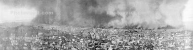 Fire, smoke, Panorama, Destroyed Buildings, Collapse, 1906 San Francisco Earthquake, DAED01_025