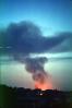 Glowing Fire, smoke and fire from the Marina fire, Loma Prieta Earthquake (1989), 1980s, DAEV01P03_01
