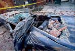 Bricks, Crushed Car, south of Market, SOMA, Loma Prieta Earthquake (1989), 1980s, DAEV01P06_08.0169