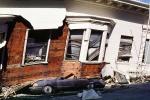 Collapsed Home, Crushed Automobile, Marina district, Loma Prieta Earthquake (1989), 1980s, DAEV01P11_18
