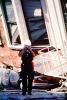 Rescuer, Collapsed Home, Crushed Car, Marina district, Loma Prieta Earthquake (1989), 1980s, DAEV01P14_02