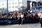 smoldering, Victims, Burned out Homes, Marina Fire, Rescuers, Marina district, Loma Prieta Earthquake, (1989), 1980s, DAEV01P15_16