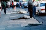 Sidewalk in Upheaval, Curb, Marina district, Loma Prieta Earthquake (1989), 1980s, DAEV02P02_01