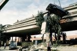 Lifting a Destroyed Car, Cypress Freeway, pancake collapse, Loma Prieta Earthquake, (1989), 1980s, DAEV03P01_13