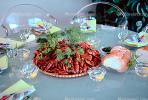 Crawdads, Crayfish, Table Setting, Bread, Glasses, Dill, Bread, FDNV01P02_05.0838