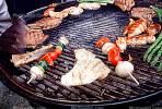 Meat, Steak, Hot Dogs, Vegetables, Shish-Ka-Bob,, Salmon, BBQ, Barbecue, Kentucky Derby Party, FDNV02P08_19