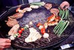 Meat, Steak, Hot Dogs, Vegetables, Shish-Ka-Bob,, Salmon, BBQ, Barbecue, Kentucky Derby Party, FDNV02P09_01