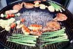 Meat, Steak, Chicken, Asparagus, Vegetables, Shish-Ka-Bob, Salmon, BBQ, Barbecue, Kentucky Derby Party, FDNV02P09_05