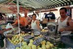 Scales, Woman, Man, Grapefruit, Open Air Market, Nice, France, FGEV01P08_06